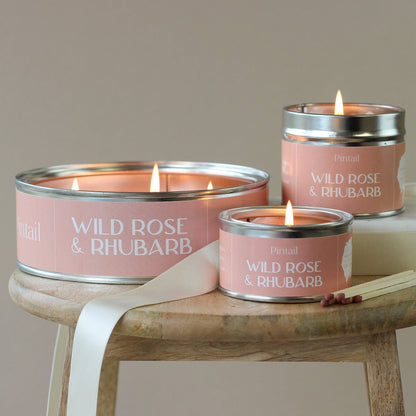 Wild Rose & Rhubarb Candle in Paint Pot Tin