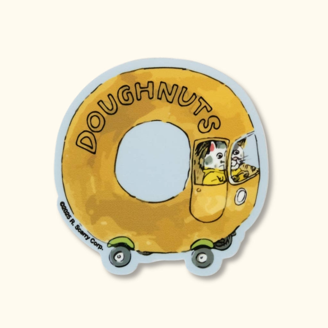 Richard Scarry doughnut car vinyl sticker