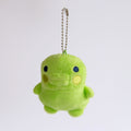 Kuchipatchi Tamagotchi plush keychain hanging as bag charm