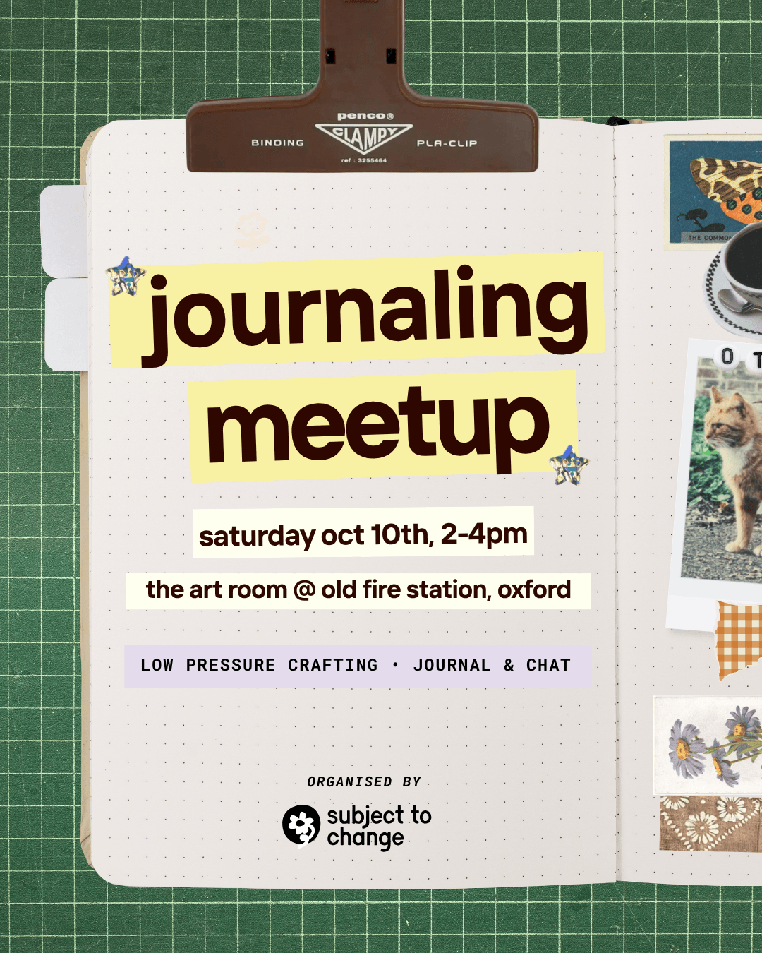 Journaling Meetup | Sat 10th October | Old Fire Station, Oxford