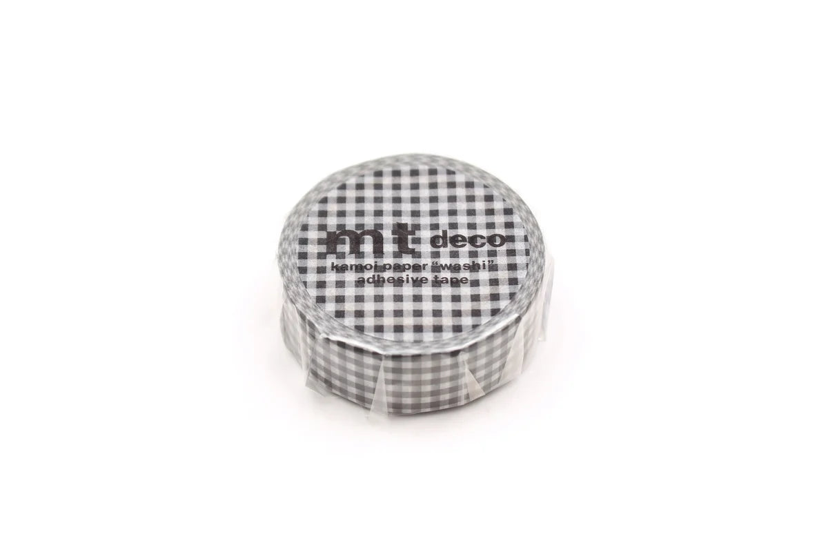 mt Black Gingham Washi Tape - 15mm