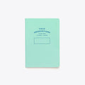 A6 dot grid notebook in blue with stitched binding
