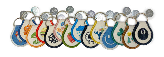Embroidered Lucky Clover Patch Keychain