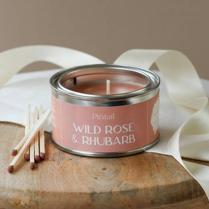 Wild Rose & Rhubarb Candle in Paint Pot Tin