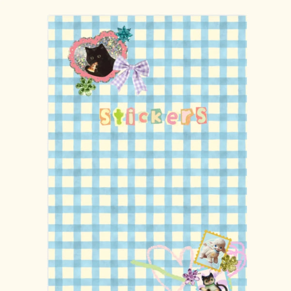 A5 Gingham Sticker Keeper Book