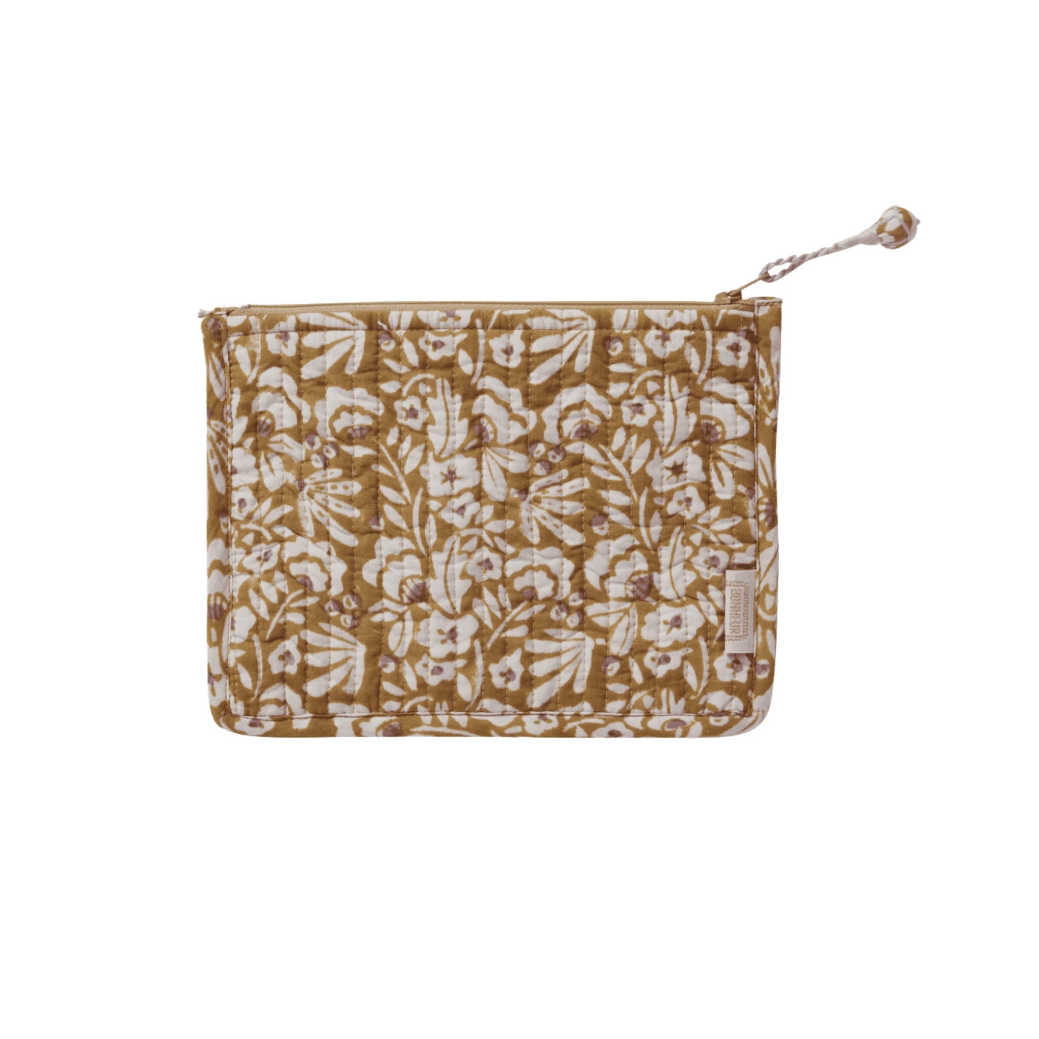 Bonheur du Jour Quilted Makeup Bag – Olive Iris - Toiletry Pouch - Subject to Change