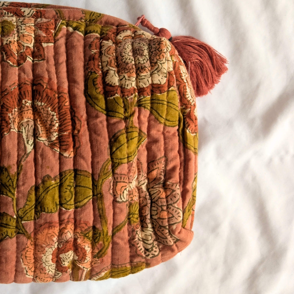 Bonheur du Jour Quilted Toiletry Pouch – Guapao Rosewood - Toiletry Pouch - Subject to Change