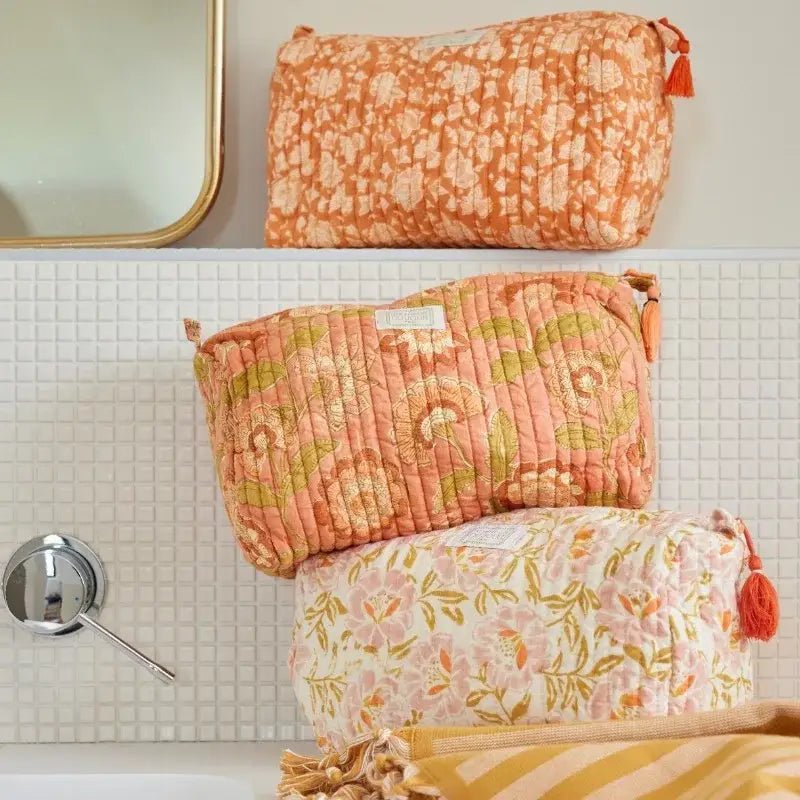 Bonheur du Jour Quilted Toiletry Pouch – Guapao Rosewood - Toiletry Pouch - Subject to Change