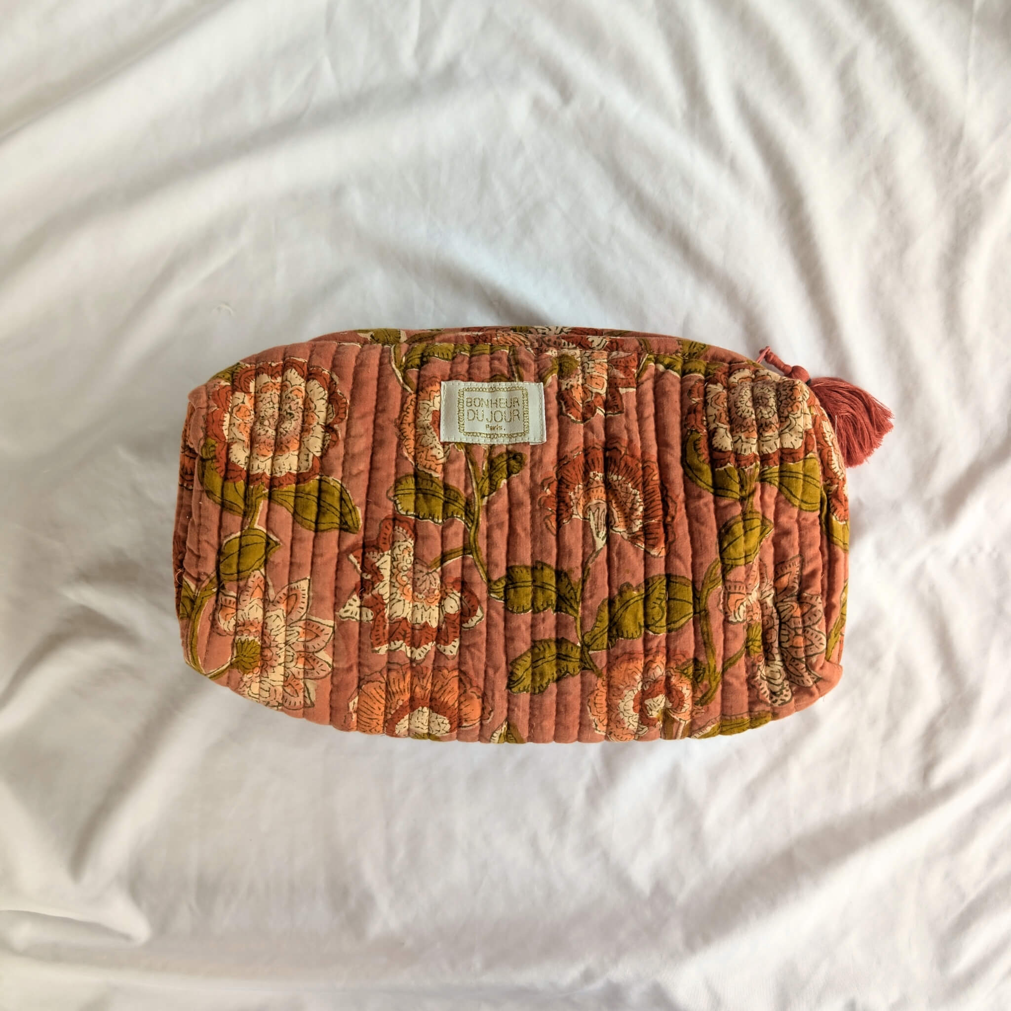 Bonheur du Jour Quilted Toiletry Pouch – Guapao Rosewood - Toiletry Pouch - Subject to Change