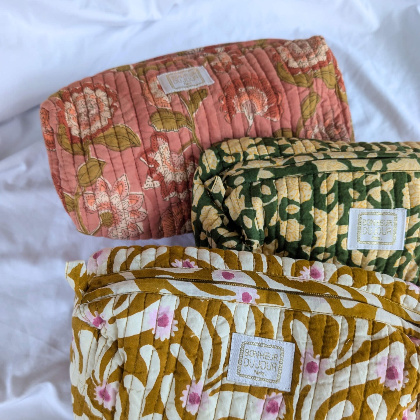 Bonheur du Jour Quilted Toiletry Pouch – Guapao Rosewood - Toiletry Pouch - Subject to Change