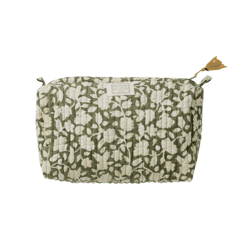 Bonheur du Jour Quilted Toiletry Pouch – Jaya Green - Toiletry Pouch - Subject to Change