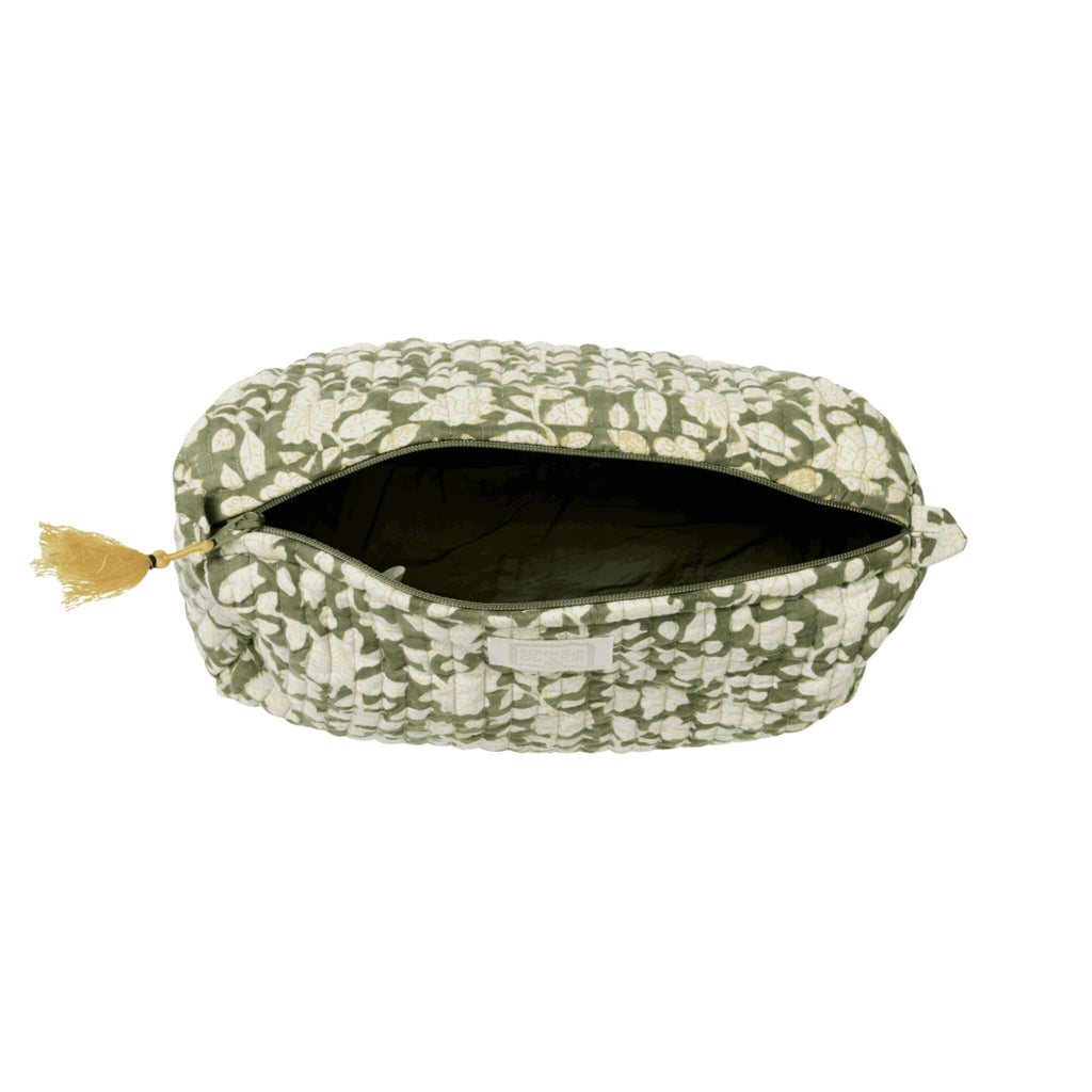 Bonheur du Jour Quilted Toiletry Pouch – Jaya Green - Toiletry Pouch - Subject to Change