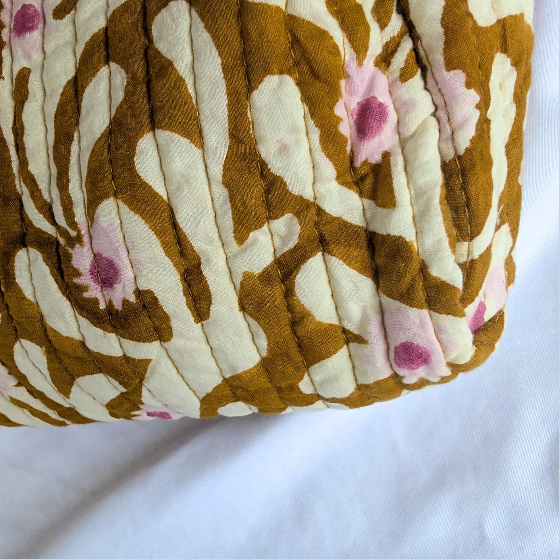 Bonheur du Jour Quilted Toiletry Pouch – Poppy Olive - Toiletry Pouch - Subject to Change