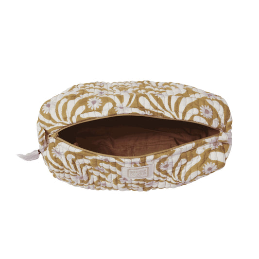 Bonheur du Jour Quilted Toiletry Pouch – Poppy Olive - Toiletry Pouch - Subject to Change