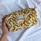 Bonheur du Jour Quilted Toiletry Pouch – Poppy Olive - Toiletry Pouch - Subject to Change