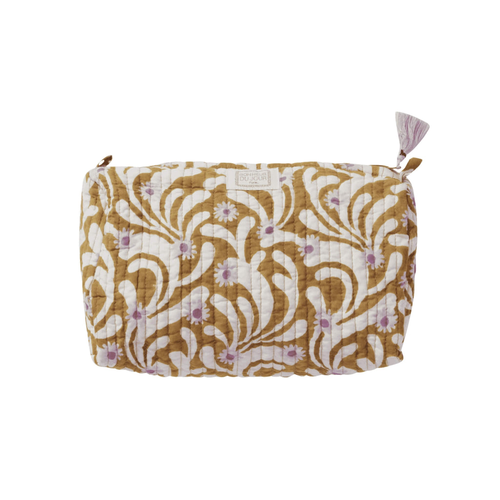Bonheur du Jour Quilted Toiletry Pouch – Poppy Olive - Toiletry Pouch - Subject to Change