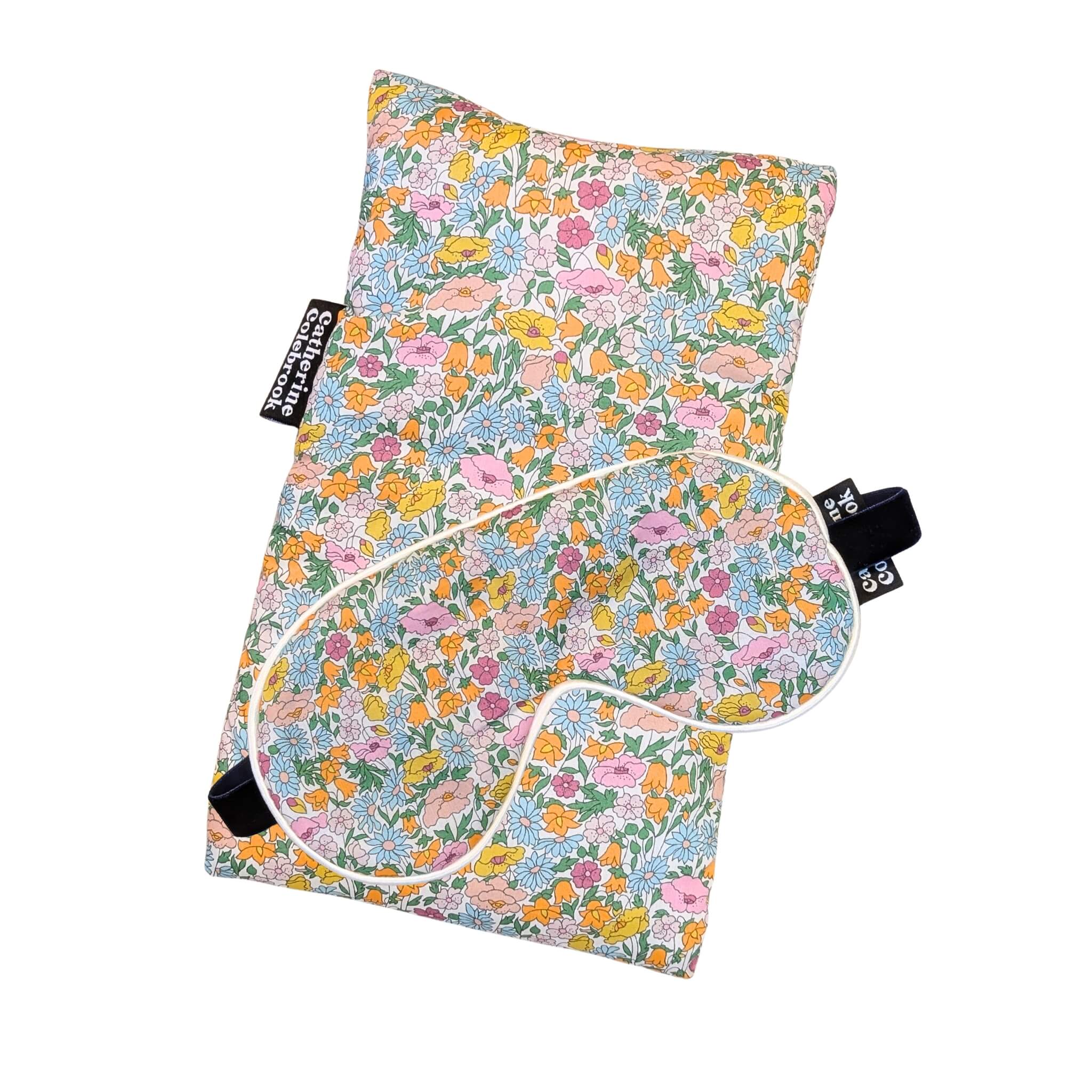 Bundle - Liberty Fabric Mini Hot Water Bottle & Eye Mask in Poppy Forest - Hot Water Bottle - Subject to Change