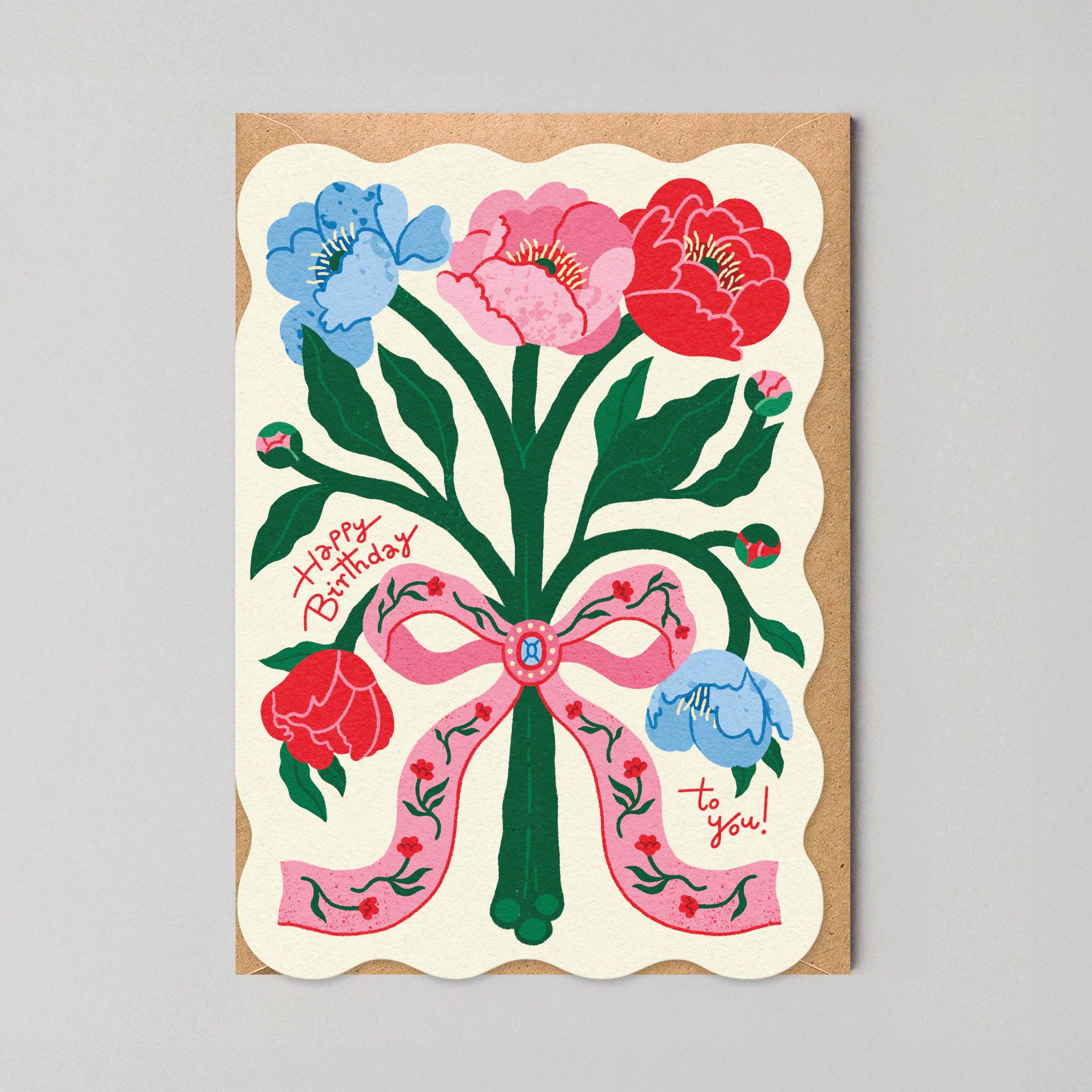 Floral Birthday Card Uniquely Shaped by Studio Boketto