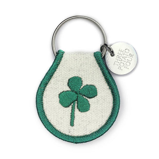 Embroidered Lucky Clover Patch Keychain