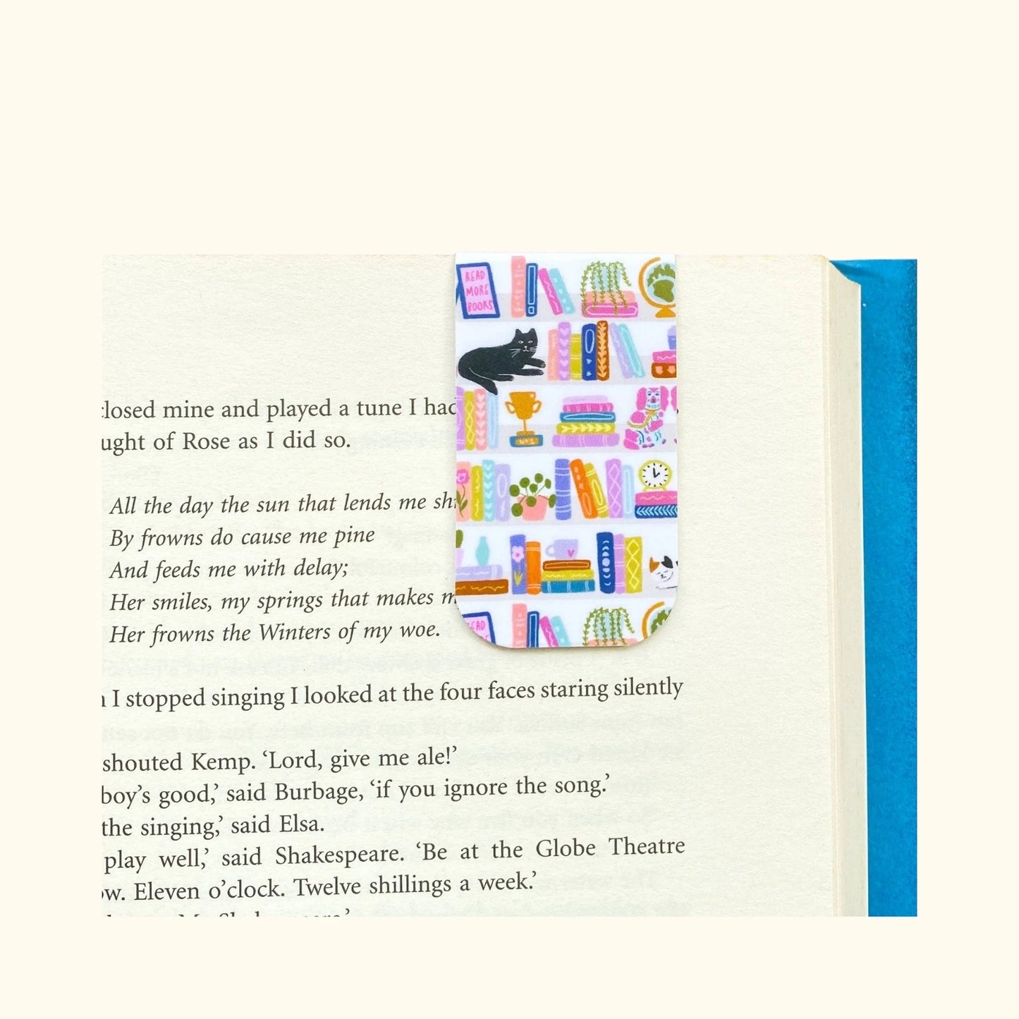 Bookshelf magnetic bookmark – illustrated bookmark – Subject to Change