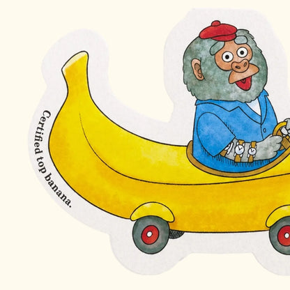 Bananas Gorilla Car Richard Scarry Die-cut card