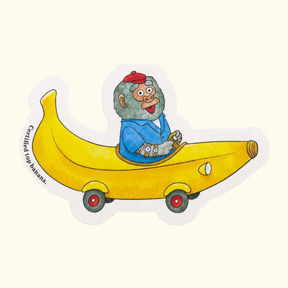 Bananas Gorilla Car Richard Scarry Die-cut card