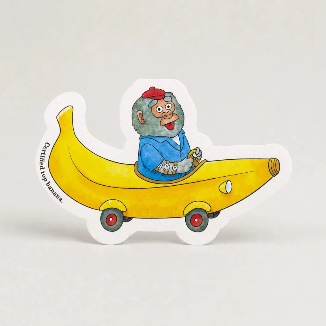 Bananas Gorilla Car Richard Scarry Die-cut card
