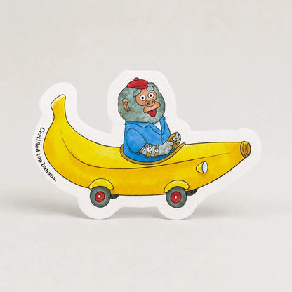 Bananas Gorilla Car Richard Scarry Die-cut card