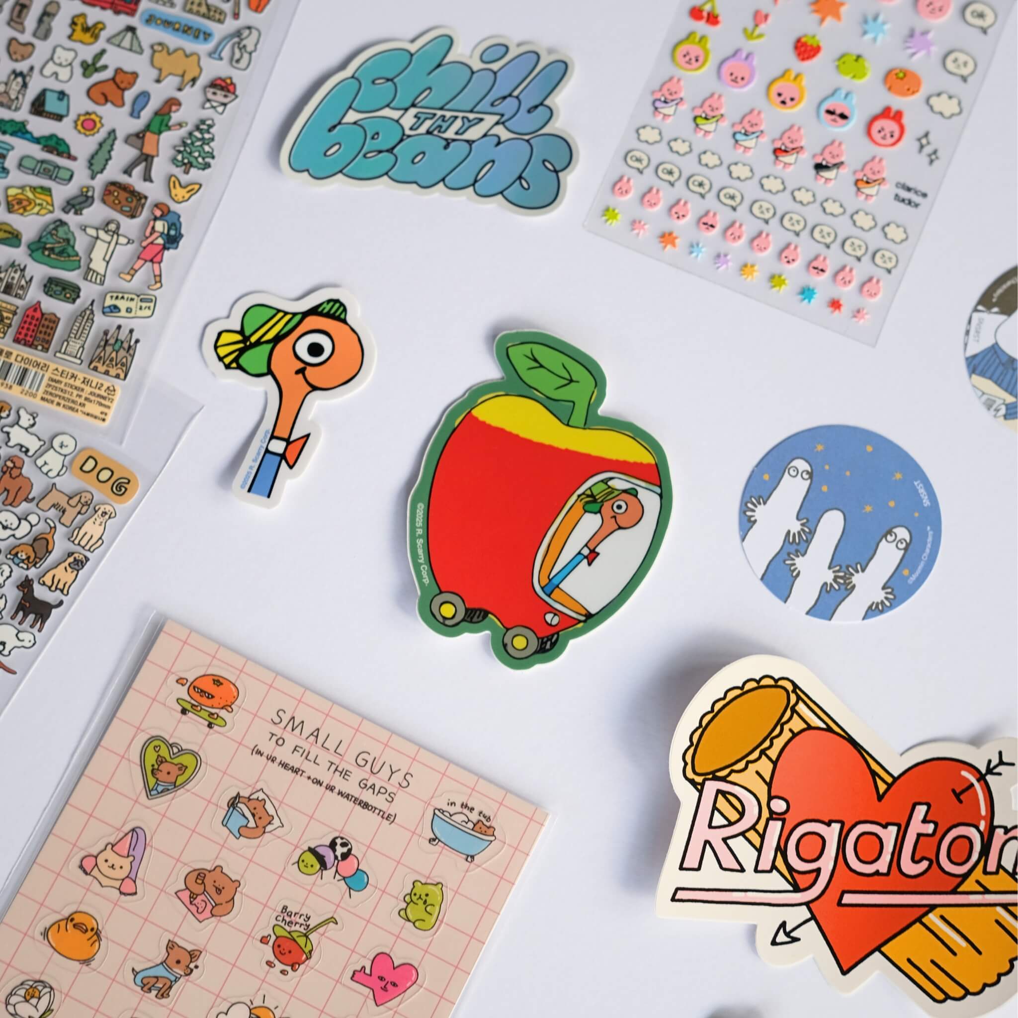 collection of various vinyl stickers