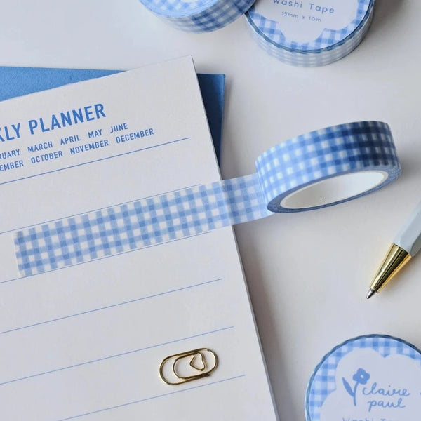 Blue Gingham Washi Tape