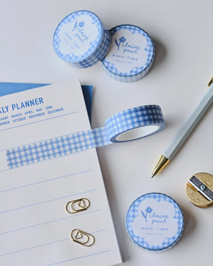 Blue gingham washi tape