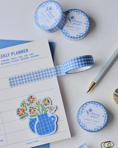 Blue gingham washi tape