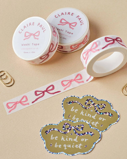 Pink bows washi tape
