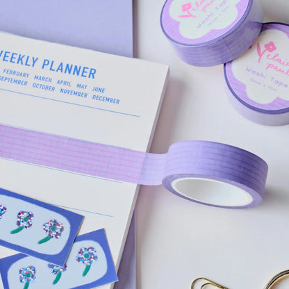Purple Grid Washi Tape