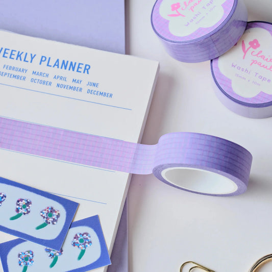 Purple Grid Washi Tape