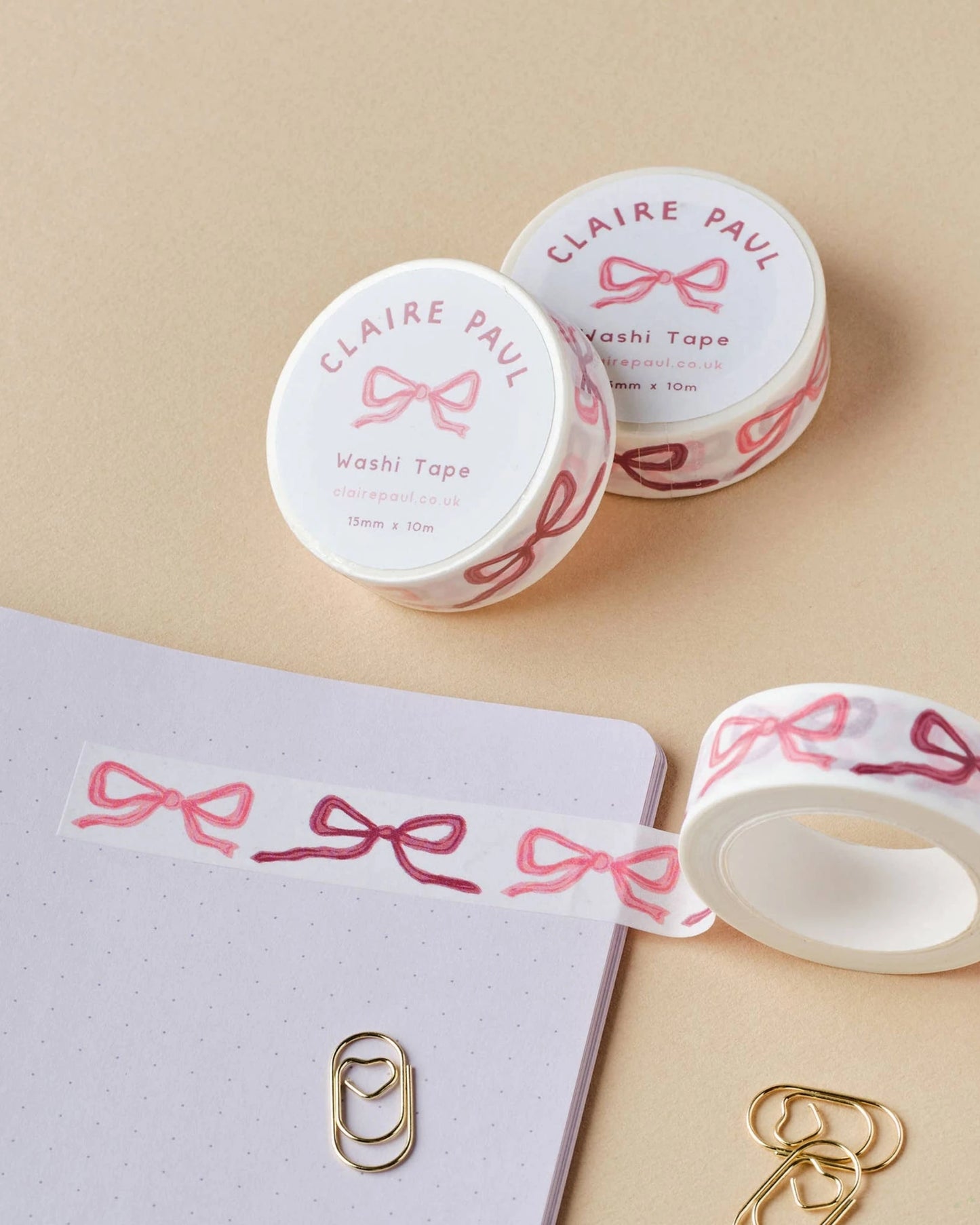 Pink bows washi tape