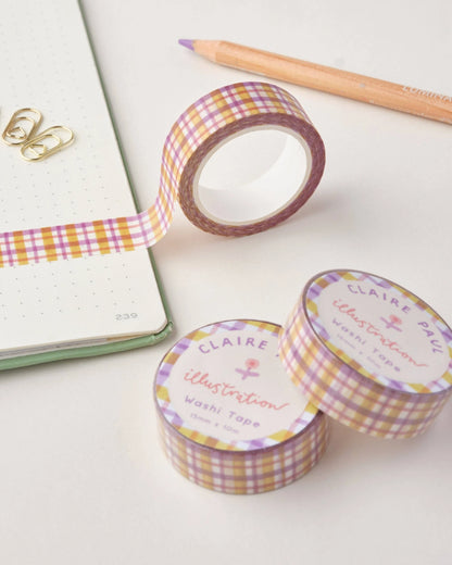 Pastel gingham washi tape