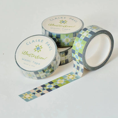 Patchwork Star Washi Tape - Blue