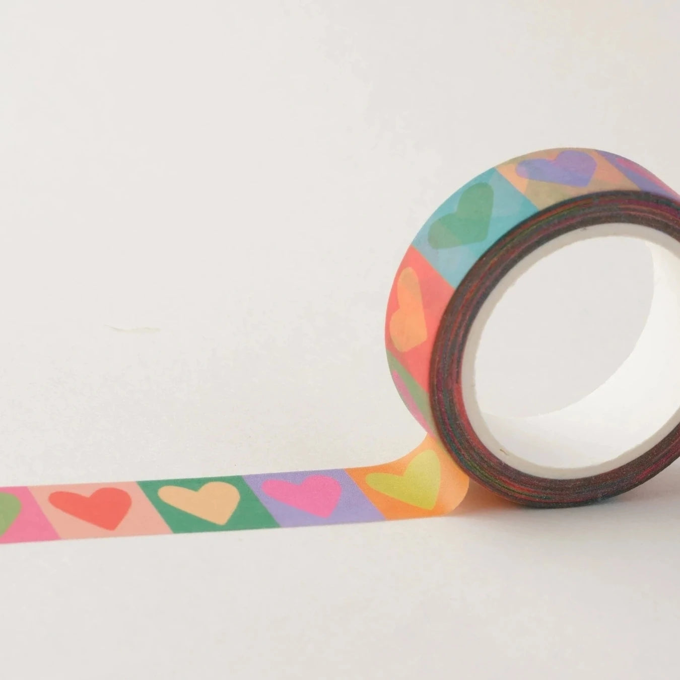 Rainbow love hearts washi tape