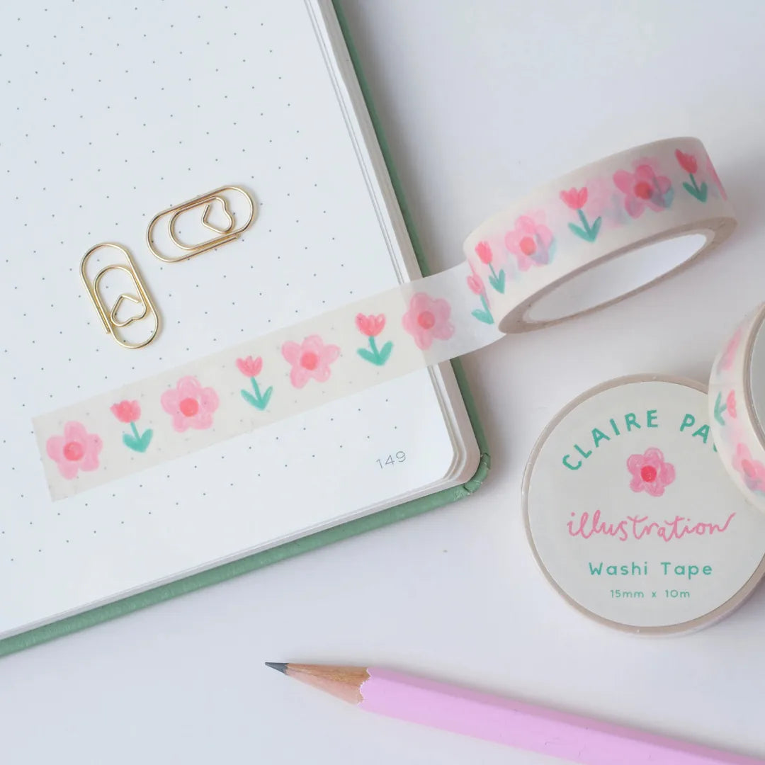 Tulip and Daisies Washi Tape