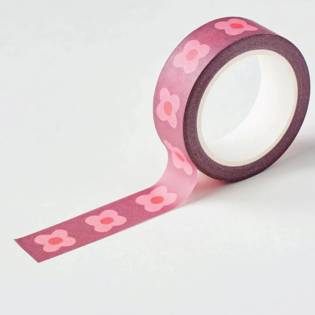 Pink Block Flower Washi Tape
