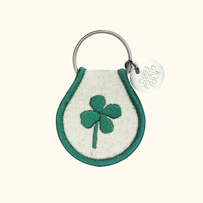 Cute embroidered clover patch keyring