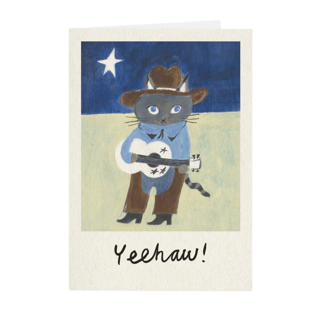 Funny Cat Card – Yeehaw Cowboy Cat by Studio Boketto