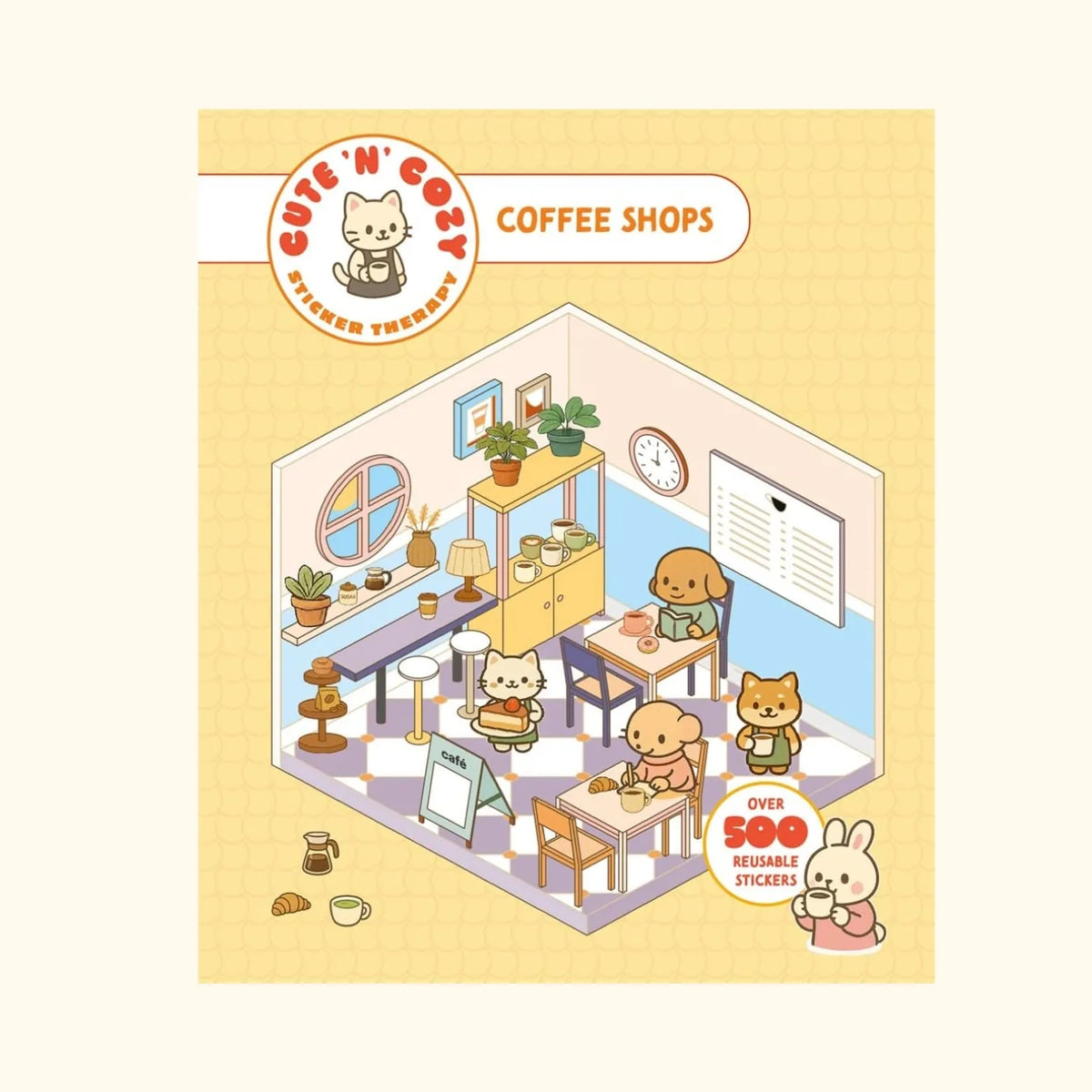 Cute 'n' Cozy Sticker Therapy: Coffee Shops Book