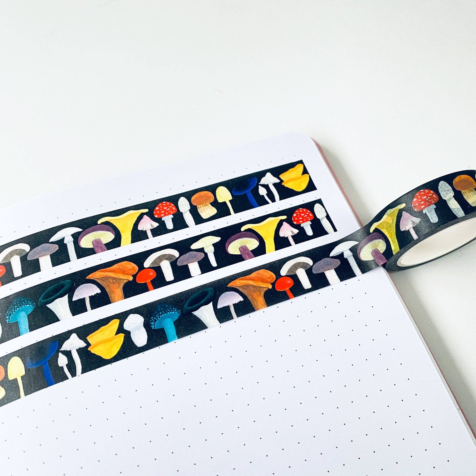 British mushroom washi tape with botanical illustrations