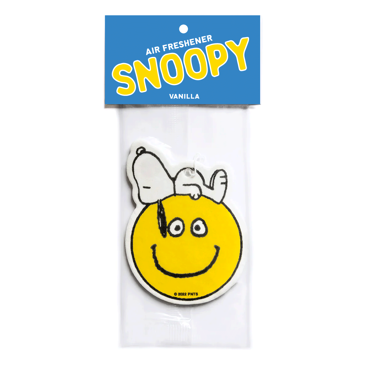 Snoopy car air freshener with smiley design