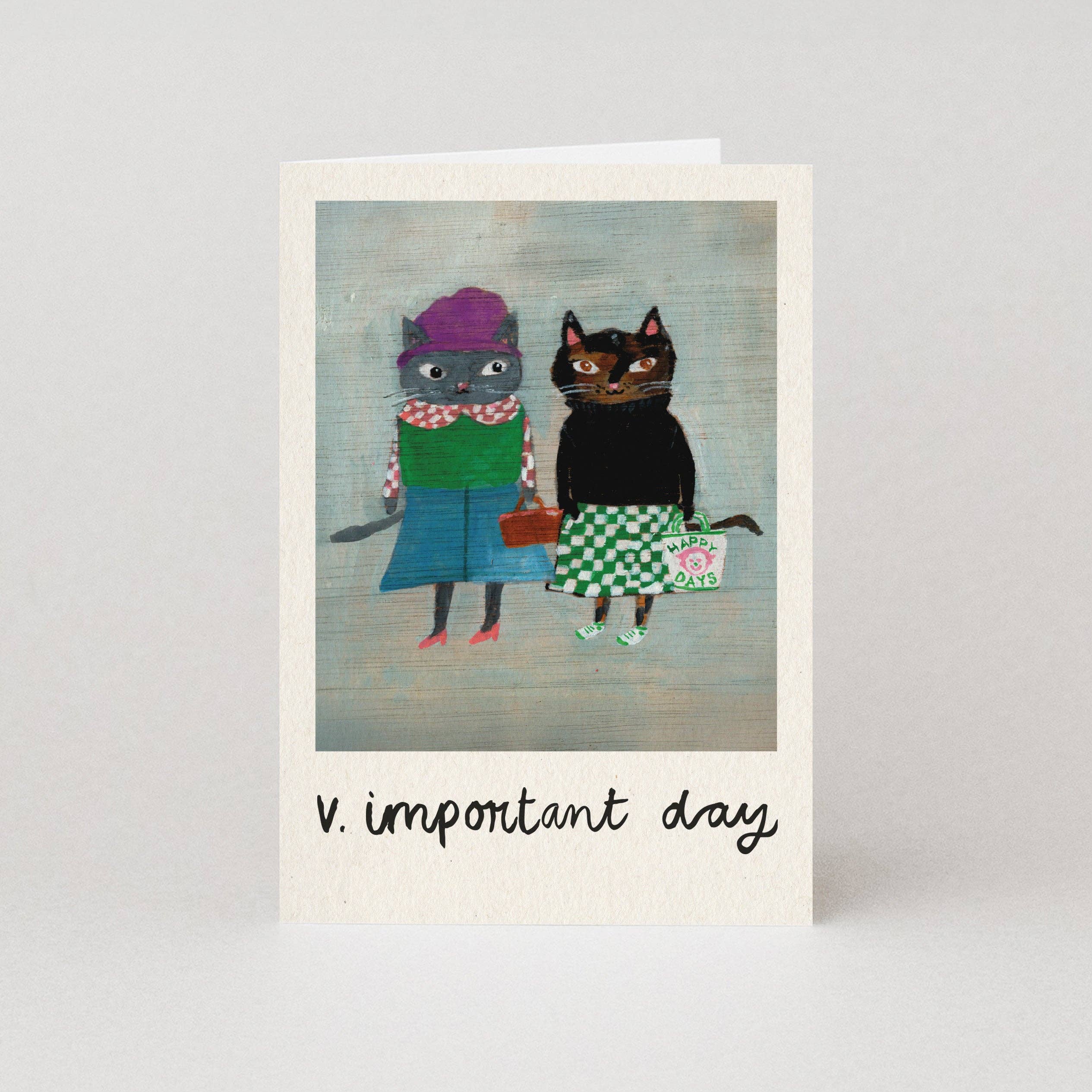 Cat Congratulations Card - V Important Day by Studio Boketto