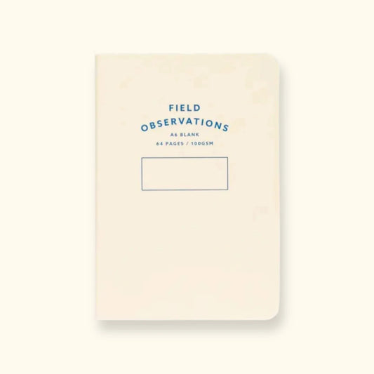 A6 Field Observations notebook, white, blank pages