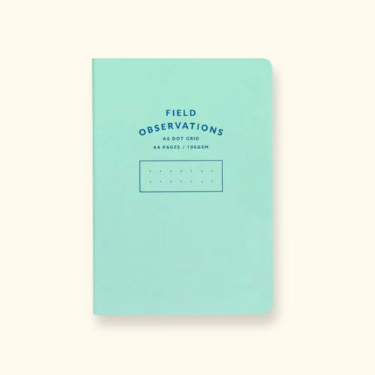 A6 Field Observations notebook, blue, dot grid pages