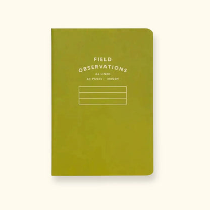 A6 Field Observations notebook, green, lined pages